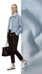 Jackenstoff Mantelstoff Velourstoff Lodenstoff Meterware weich uni - icy blue (hellblau)