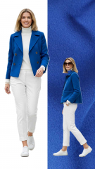 Jackenstoff Mantelstoff Velourstoff Lodenstoff Meterware weich uni - kobaltblau