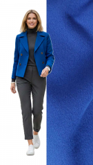 Jackenstoff Mantelstoff Velourstoff Lodenstoff Meterware weich uni - kobaltblau