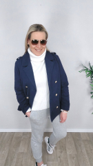 EINZELST�CK 120 cm Baumwolltwill Trenchcoatstoff Jackenstoff Hosenstoff - Admiral Blue