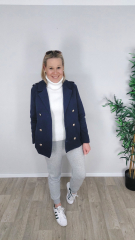 EINZELST�CK 120 cm Baumwolltwill Trenchcoatstoff Jackenstoff Hosenstoff - Admiral Blue