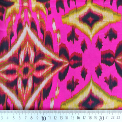 Viskose Satin Stoff Ethnomuster Ibiza Style - limegreen pink