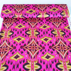 Viskose Satin Stoff Ethnomuster Ibiza Style - limegreen pink