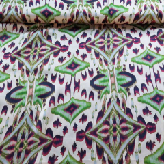 Viskose Satin Stoff Ethnomuster Ibiza Style - weinrot gr�n beige