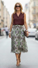 Viskose Satin Stoff Ethnomuster Ibiza Style - weinrot gr�n beige