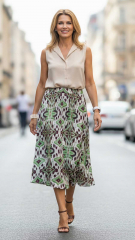 Viskose Satin Stoff Ethnomuster Ibiza Style - weinrot gr�n beige