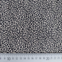 Jersey Stoff Leo Muster Animal Print Baumwolljersey, schwarz beige