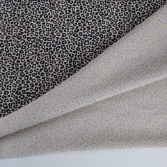 Jersey Stoff Leo Muster Animal Print Baumwolljersey, schwarz beige