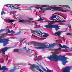 French Terry Sweatstoff abstraktes Muster Sommersweat pink blau