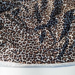 French Terry Sweatstoff Leoprint Meterware, schwarz beige