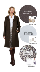 Hosenstretch Stoff Bengalin Leopardenmuster, matt braun cremewei�