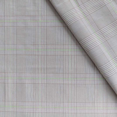 Hosenstretch Stoff Bengalin Glencheck Muster, hellgr�n matt braun hellbeige