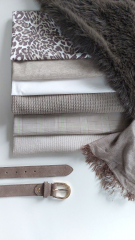 Hosenstretch Stoff Bengalin Glencheck Muster, hellgr�n matt braun hellbeige