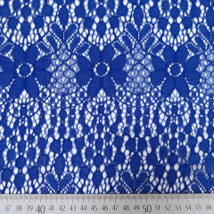 Spitzenstoff Blumen elastisch, kobaltblau