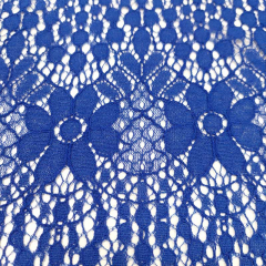 Spitzenstoff Blumen elastisch, kobaltblau