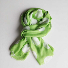 Halstuch gro�e wei�e Punkte weich  - cremewei� hellgr�n