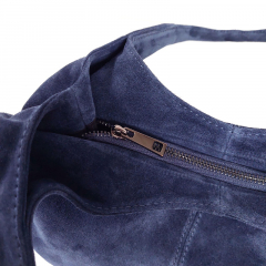 Wildleder Tasche Hobo Bag Shopper - Blue Notte (jeansblau) - Made in Italy
