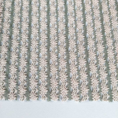 H�kelstoff Streifen Meterware, matt gr�n beige