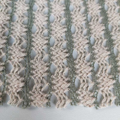 H�kelstoff Streifen Meterware, matt gr�n beige