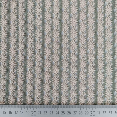 H�kelstoff Streifen Meterware, matt gr�n beige