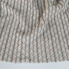 H�kelstoff Streifen Meterware, matt gr�n beige