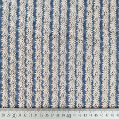 H�kelstoff Streifen Meterware, jeansblau beige