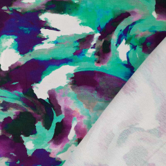 French Terry Sweatstoff abstraktes Muster Sommersweat mint lila blau