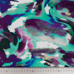 French Terry Sweatstoff abstraktes Muster Sommersweat mint lila blau