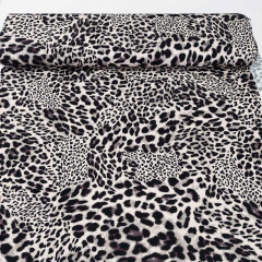 Viskose Jersey Stoff Leopardmuster, beige schwarz braun