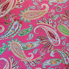 Viskose Jersey Stoff Paisleymuster, koralle-rot