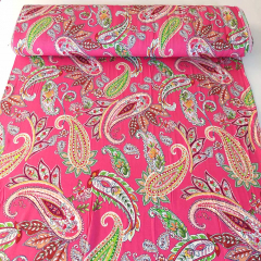 Viskose Jersey Stoff Paisleymuster, koralle-rot