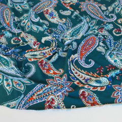 Viskose Jersey Stoff Paisleymuster, petrol