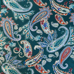 Viskose Jersey Stoff Paisleymuster, petrol
