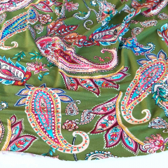 Viskose Jersey Stoff Paisleymuster, hellgr�n