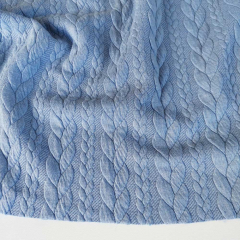 Jacquardjersey Stoff Zopfmuster,�bleu (hellblau)