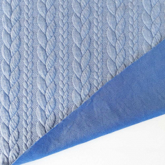 Jacquardjersey Stoff Zopfmuster,�bleu (hellblau)