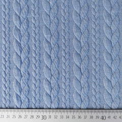 Jacquardjersey Stoff Zopfmuster,�bleu (hellblau)