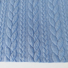 Jacquardjersey Stoff Zopfmuster,�bleu (hellblau)