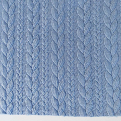 Jacquardjersey Stoff Zopfmuster,�bleu (hellblau)