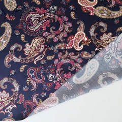 Viskose Satin Stoff Blusenstoff Blumen Paisleymuster- weinrot hellbeige dunkelblau- Made in Italy