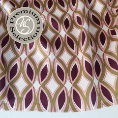 Viskose Satin Stoff Blusenstoff Elipsen grafisches Muster Retroprint - limegreen burgundy cremewei� - Made in Italy