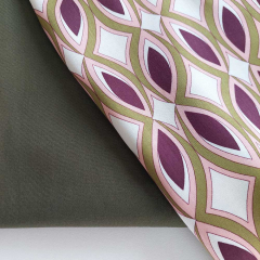 Viskose Satin Stoff Blusenstoff Elipsen grafisches Muster Retroprint - limegreen burgundy cremewei� - Made in Italy