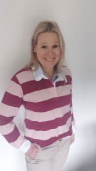 French Terry Sweat Blockstreifen garngef�rbt - altrosa weinrot