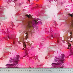 Viskose Jersey Stoff Blumen, pink rosa rot