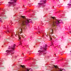 Viskose Jersey Stoff Blumen, pink rosa rot
