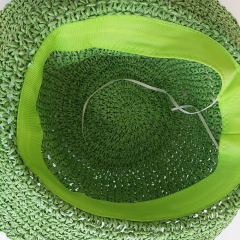 Sonnenhut mit breiter Krempe Strohhut f�r Damen Papierstroh - gr�n