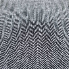 Halbleinen Leinen Baumwolle Webware Fischgr�tmuster, schwarz wei�