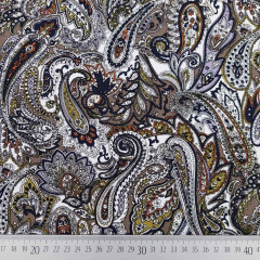 Jerseystoff Punto di Roma Paisleymuster, dunkelblau taupe wei�