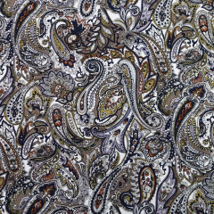 Jerseystoff Punto di Roma Paisleymuster, dunkelblau taupe wei�