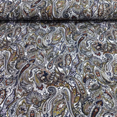 Jerseystoff Punto di Roma Paisleymuster, dunkelblau taupe wei�